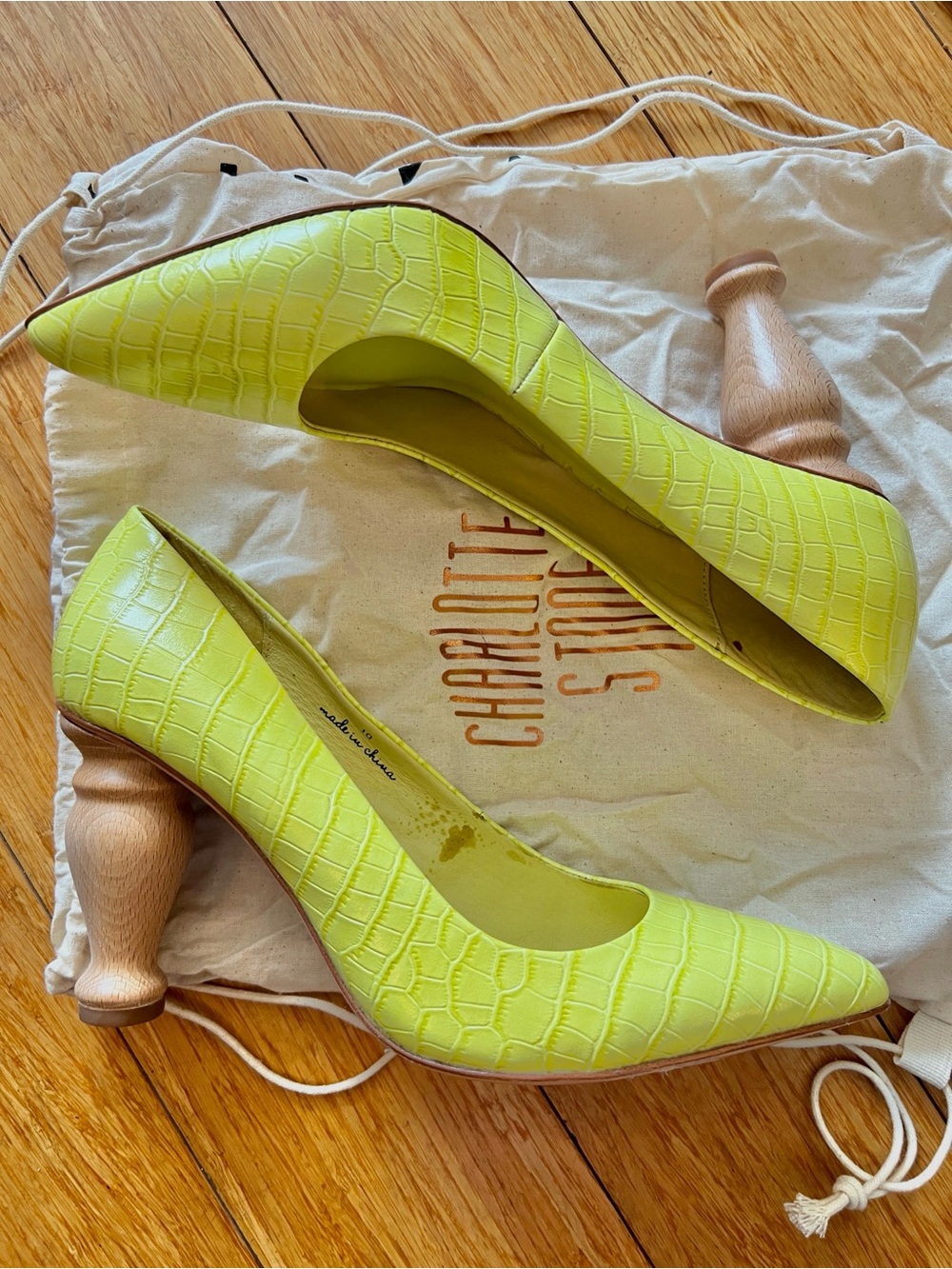 NWOT Charlotte Stone Baughn in Acid Yellow - Picture 3 of 5